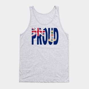 The Cayman Islands Flag Design in The Word Proud - Soca Mode Tank Top